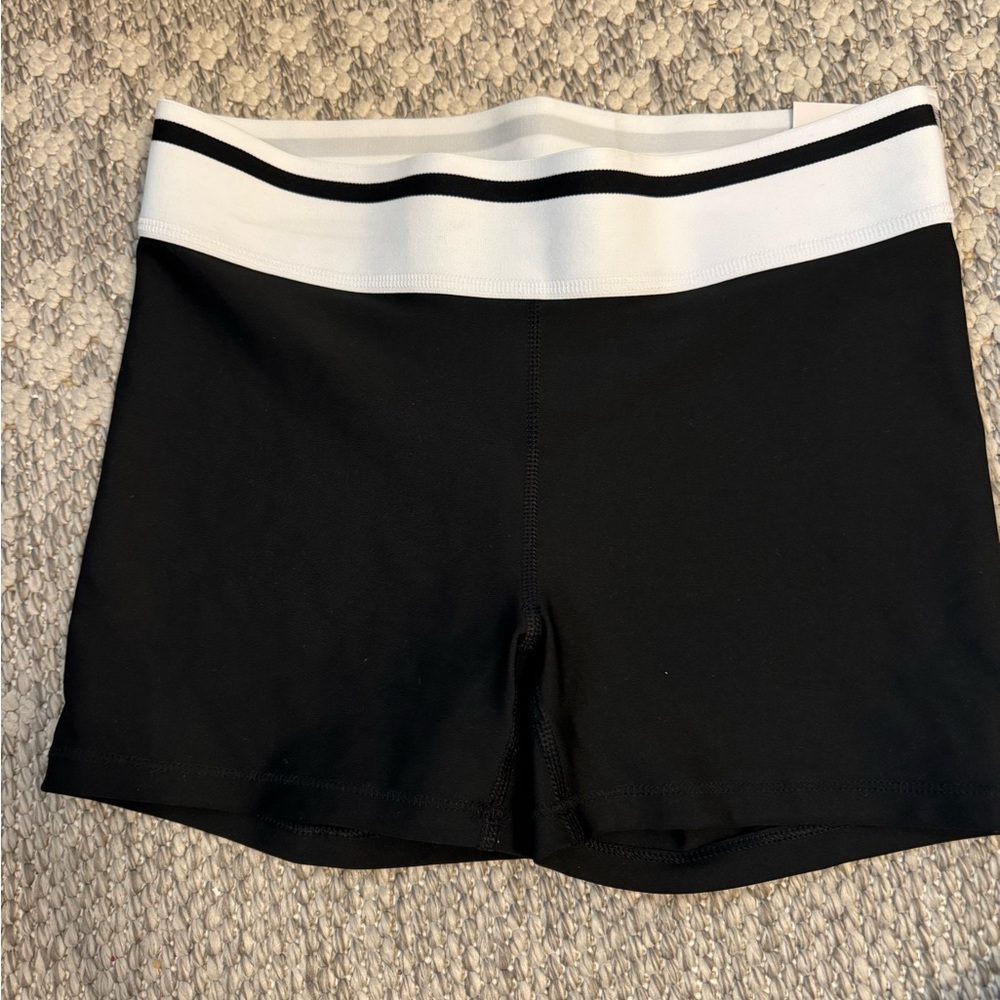 DSG Black Compression Shorts with White Waistband